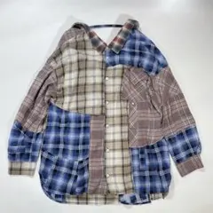 ミハラヤスヒロ　MODIFIED 再構築　パッチワーク　シャツ　長袖　チェックのサムネイル