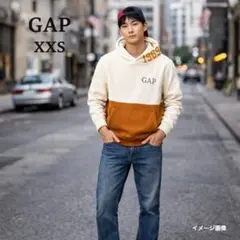 【ギャップ】パーカー　XXS　ベージュ　ブラウン　ロゴ　スウェット　カジュアル