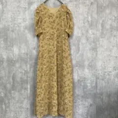 GRL グレイル　半袖　花柄フレアワンピース　バックリボン 裏地あり　Mサイズ