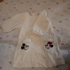 petit main ミッキー・ミニー刺繍ワンピース
