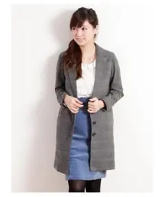 【earth music&ecology】グレンチェックチェスターコート