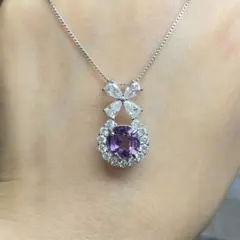 天然石ペンダント　アメジスト　濃紫　高透明　遊色綺麗