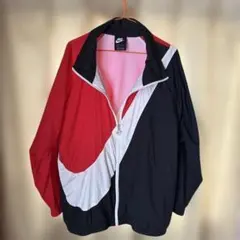 NIKE ナイキ ビッグスウッシュ ナイロンジャケット L 黒赤白