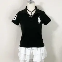 y2k ラルフローレン ビッグポニー ポロシャツ 平成ギャル 平成女児 ブラック