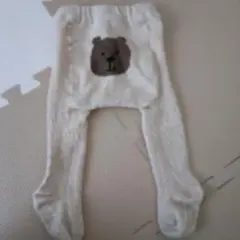 クマの顔プリント ベビータイツ 0-12ヶ月
