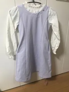 メゾピアノmezzo piano重ね着風おめかしワンピース130センチ新品未使用