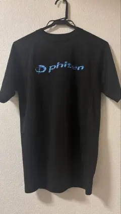 phiten ブラック シャツ ロゴ入り