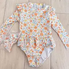 フラワープリント ベビー水着