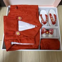 ラスト1点七五三 7歳 女の子 はこせこ セット 刺繍ちりめん 赤 日本製 