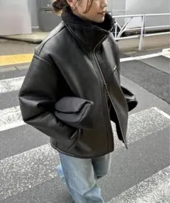 JOURNAL STANDARD 《WEB限定追加》フェイクレザーボアブルゾン