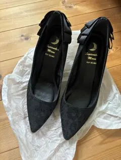 RAY BEAMS 黒 リボン付きハイヒール