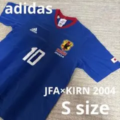 adidas Ｘ キリン　JFA2004 Ｔシャツ １０　青　サイズS