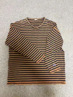 Champion 七分袖カットソー XL オレンジ・ネイビー