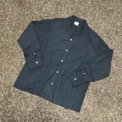 coen オープンカラーシャツ ブラック 長袖 Lサイズ