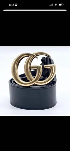 定番✨ グッチ GUCCI ベルト GGマーモント　ブラック 黒　ゴールド金具