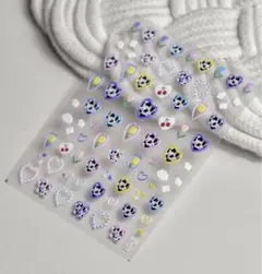 ネイルシール　牛柄　ハート