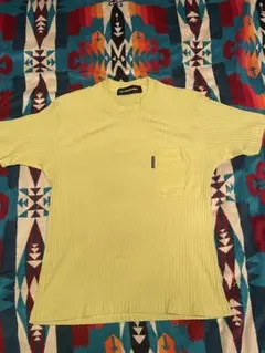 リブ編み ライトイエロー 半袖Tシャツ
