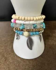 ユニセックス　ブレスレット　インディアンジュエリー　アメカジ　5個セット