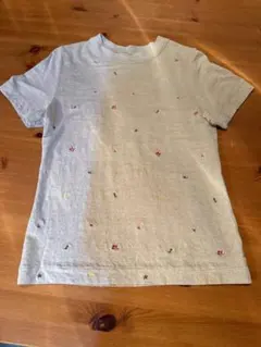 45R 花柄 刺繍 半袖 カットソー ライトグレー サイズ１のサムネイル