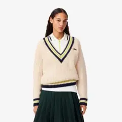 新品未使用　タグ付き LACOSTE ヘビーウェイトチルデンニットセーター