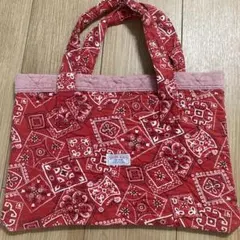 SHIPS KIDS レッスンバッグ 赤 バンダナ柄(中古品)のサムネイル