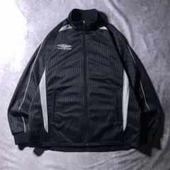 00s UMBRO トラックジャケット ブラック 刺繍ロゴ 異素材メッシュ L