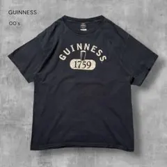 3264古着00sギネスビールGUINNESS企業物Tシャツ公式好デザイン墨黒Lのサムネイル
