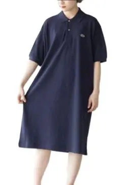 LACOSTE ポロワンピース ネイビー 半袖 サイズ38