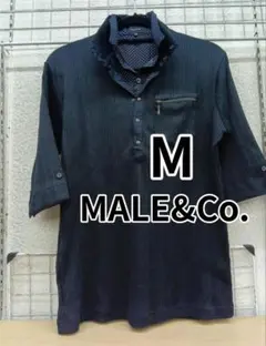 MALE&Co. 五分袖シャツ ブラック メンズ M　タカキュー
