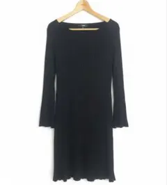 UNIQLO ニットスカート 黒 XL／リブ／ロング丈／秋冬