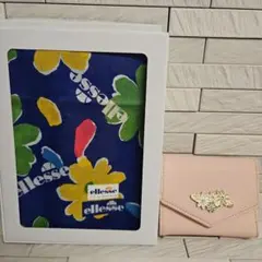 ◾パス入れ付き三つ折り財布　&　エレッセ・ハンカチ　新品・未使用
