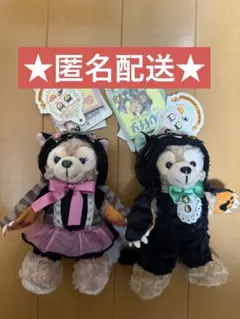 ダッフィー シェリーメイ ぬいぐるみバッジ（ハロウィン 猫）