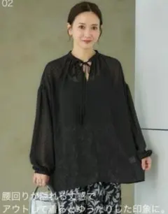【10/14まで】mysa closet ドット柄ブラウス ブラック M