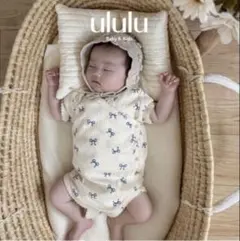 1回着用　美品ululu リボン柄ロンパー66size