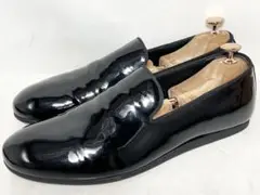 ポルトガル製 BEAMS 40 エナメルレザースリッポン シューズ ドレス 黒