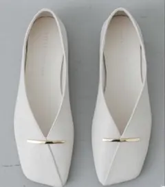 スクエアカットフラットフラットシューズ