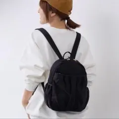 美品◆TOPKAPI COULEUR ナイロンシャーリング ミニリュック 黒のサムネイル