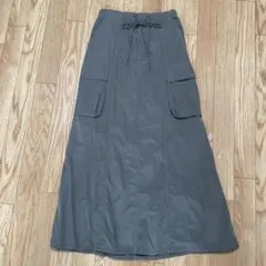 カーゴポケット付き ロングスカート カーキのサムネイル