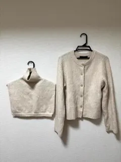 w closet ニットカーディガン タートルネック セット