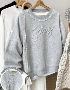 SHEIN パール付きトレーナー　　　　　　　　3XL グレー