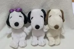 스누피 벨 봉제인형 마스코트 3점 세트 PEANUTS
