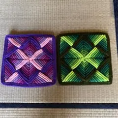 新品〙ブルーゴールド色柄一点 パッチワーク刺繍入り円筒形クッション