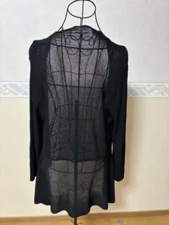 黒の透け感長袖カーディガン