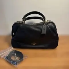 極美品　COACH ブラックレザー ハンドバッグ