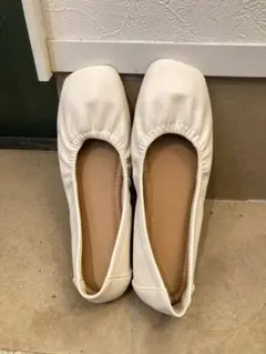 gu フラットシューズ ギャザーシフォンフラットシューズ