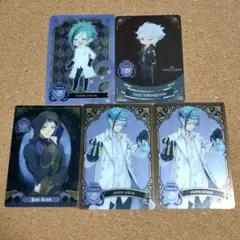 【４種５枚】オクタヴィネル　アズール　ジェイド　フロイド　メタルカード　ツイステ