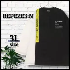 【REPEZE3:N】レペゼン 切り替えTシャツ《3L》黒 白 カットソーのサムネイル