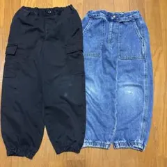 カーゴパンツとデニムパンツセット