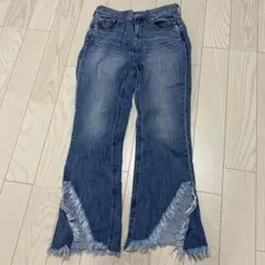 EMODA エモダ スラッシュヘムカットフレアデニム デニムパンツ ダメージ