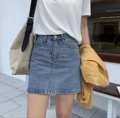 【美品】台形デニムスカート
